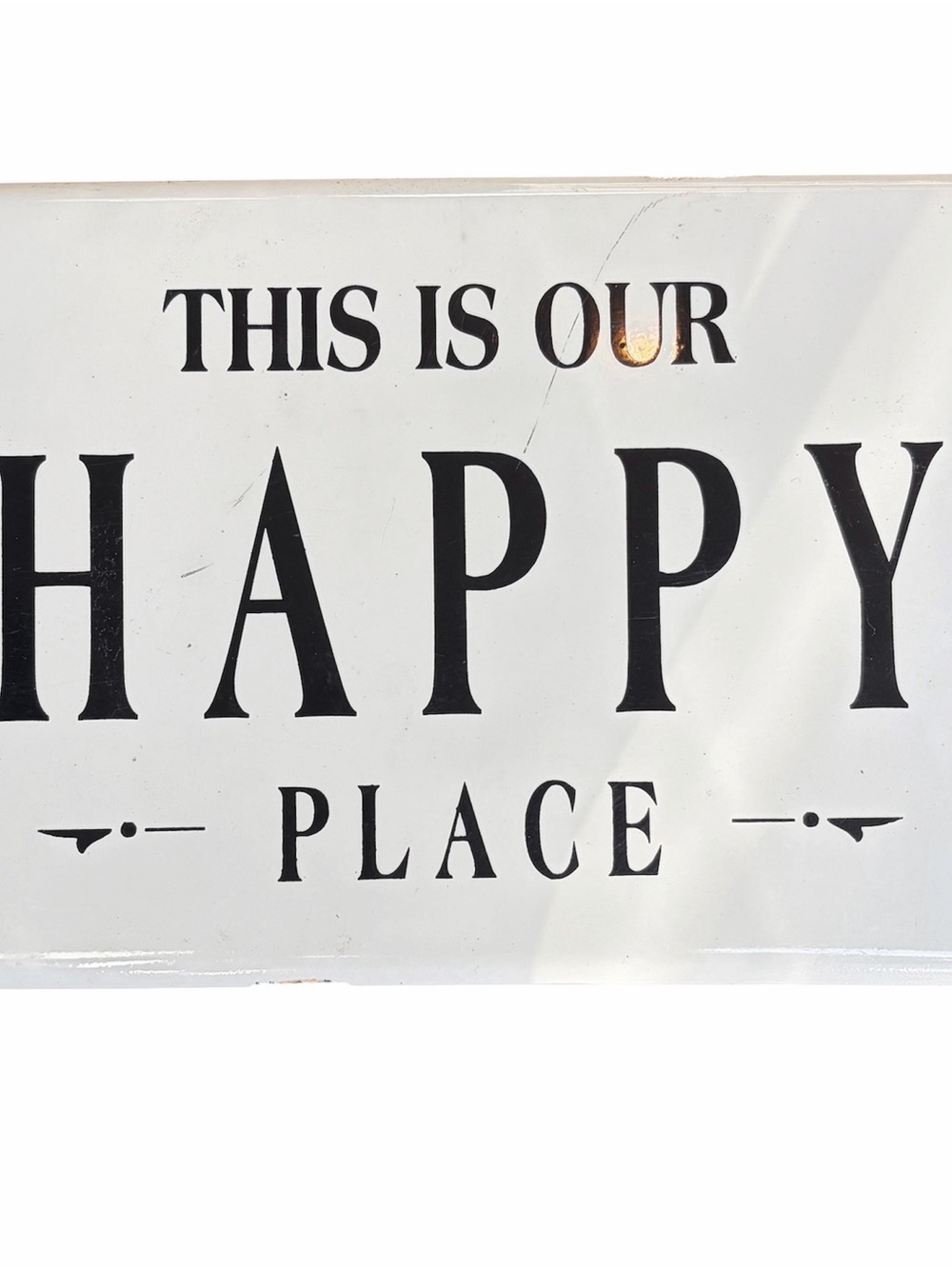 Enamel Metal Sign “This is Our Happy Place”  Home Decor Welcome Rustic Couples